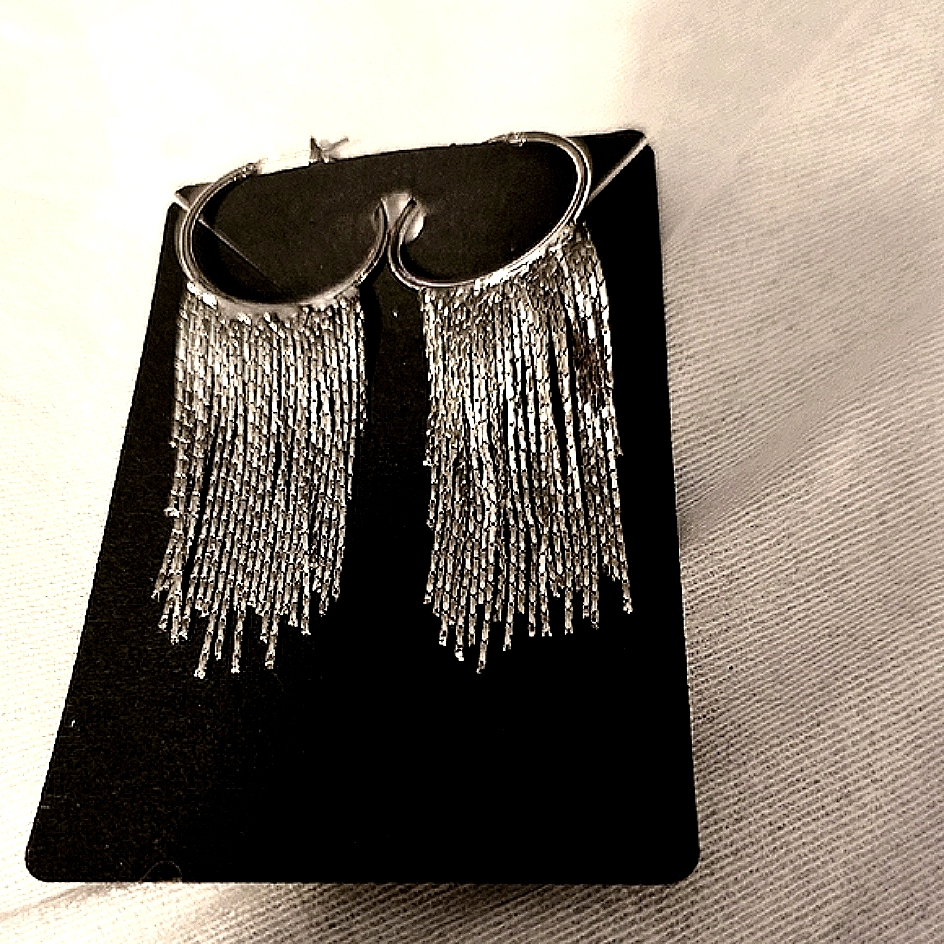 Chic Silver Tassel Earrings